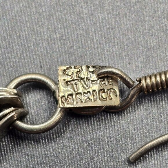 VTG Taxco TV-21 Sterling Silver Fan Dangle Earrings 2.75" Mexico 11.45g - Picture 3 of 9